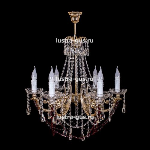 Люстра Свеча Лайт №1 оптикон цветная (рожки - пластик) в Ижевске Гусь Хрустальный