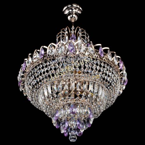 Люстра Ника подвесная Фиолетовая в Ижевске Гусь Хрустальный
