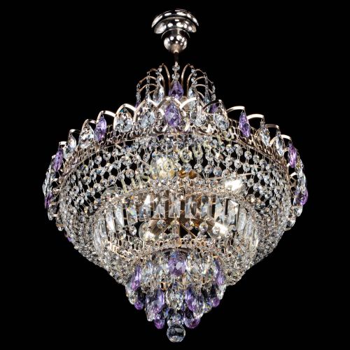 Люстра Ника подвесная Фиолетовая в Ижевске Гусь Хрустальный