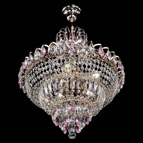 Люстра Ника подвесная Розовая в Ижевске Гусь Хрустальный