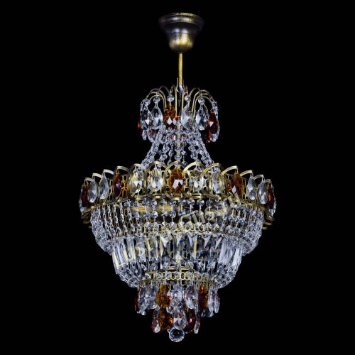 Люстра Ника подвесная Чайная под бронзу в Ижевске Гусь Хрустальный