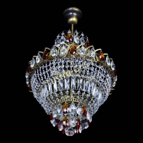 Люстра Ника подвесная Чайная под бронзу в Ижевске Гусь Хрустальный