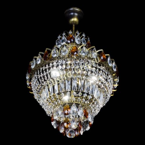 Люстра Ника подвесная Чайная под бронзу в Ижевске Гусь Хрустальный