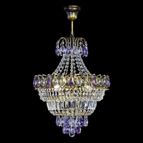 Люстра Ника подвесная Фиолетовая под бронзу в Ижевске Гусь Хрустальный