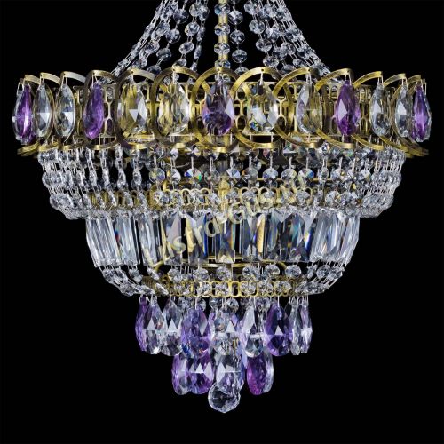 Люстра Ника подвесная Фиолетовая под бронзу в Ижевске Гусь Хрустальный