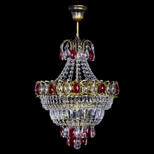 Люстра Ника подвесная Красная под бронзу в Ижевске Гусь Хрустальный