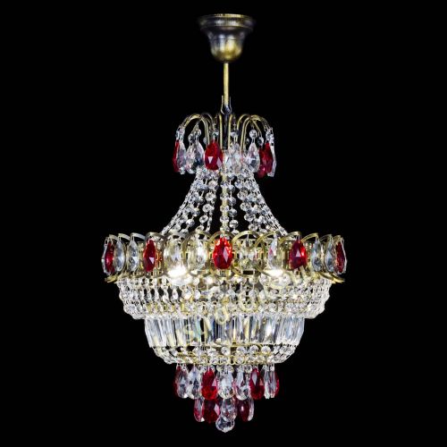 Люстра Ника подвесная Красная под бронзу в Ижевске Гусь Хрустальный