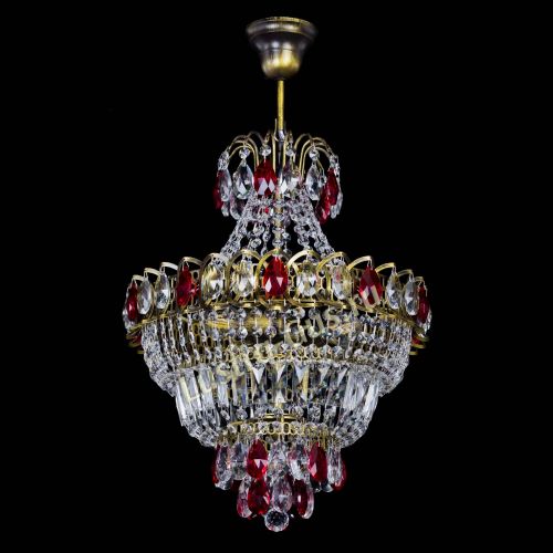 Люстра Ника подвесная Красная под бронзу в Ижевске Гусь Хрустальный