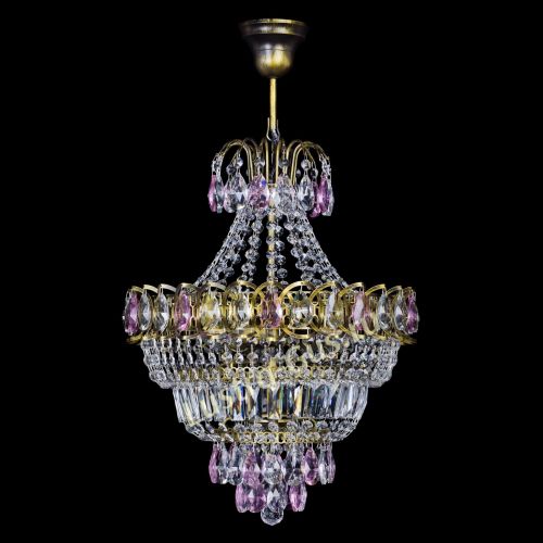 Люстра Ника подвесная Розовая под бронзу в Ижевске Гусь Хрустальный