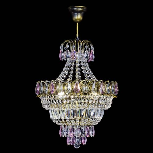 Люстра Ника подвесная Розовая под бронзу в Ижевске Гусь Хрустальный