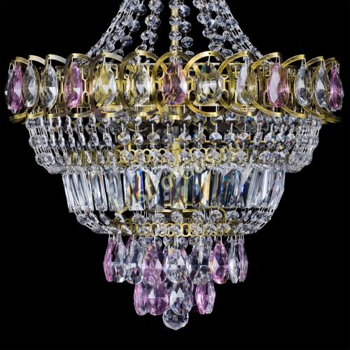 Люстра Ника подвесная Розовая под бронзу в Ижевске Гусь Хрустальный