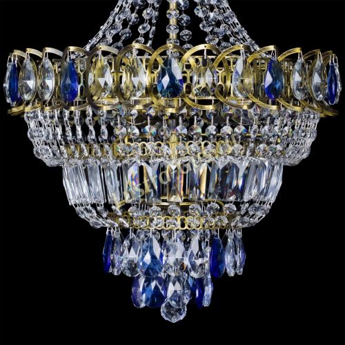 Люстра Ника подвесная Синяя под бронзу в Ижевске Гусь Хрустальный