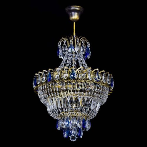 Люстра Ника подвесная Синяя под бронзу в Ижевске Гусь Хрустальный