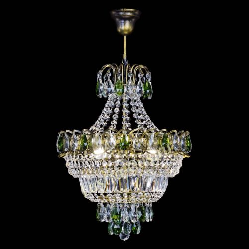 Люстра Ника подвесная Зеленая под бронзу в Ижевске Гусь Хрустальный