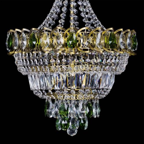 Люстра Ника подвесная Зеленая под бронзу в Ижевске Гусь Хрустальный