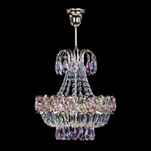 Люстра Ника 1 лампа розовая в Ижевске Гусь Хрустальный