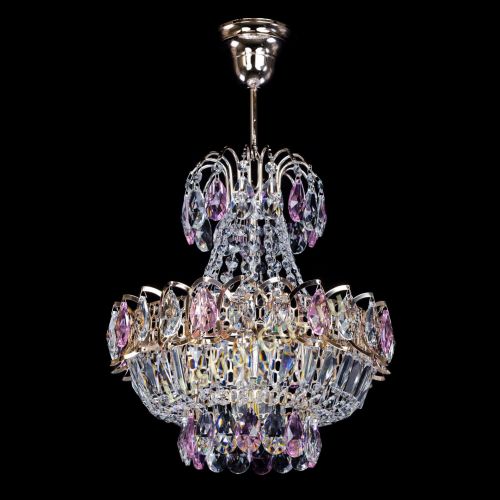 Люстра Ника 1 лампа розовая в Ижевске Гусь Хрустальный