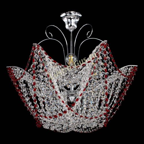 Люстра Орхидея №3 красная в Ижевске Гусь Хрустальный