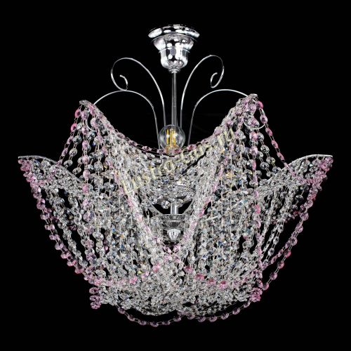Люстра Орхидея №3 розовая в Ижевске Гусь Хрустальный
