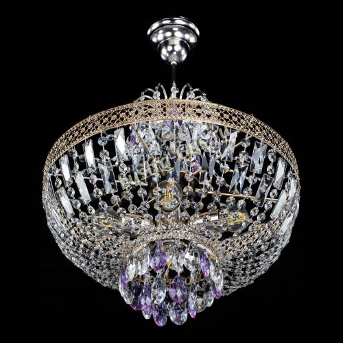 Люстра Венеция Астра №5 фиолетовая в Ижевске Гусь Хрустальный