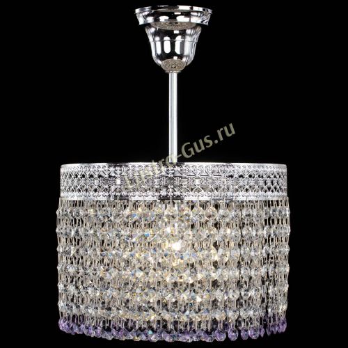 Люстра Венеция Капель №1 с подвесом Фиолетовая в Ижевске Гусь Хрустальный