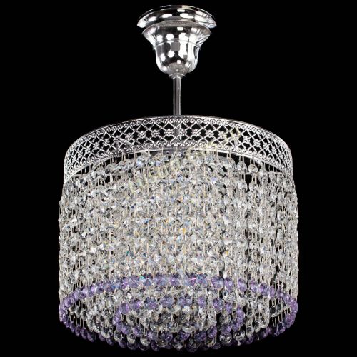 Люстра Венеция Капель №1 с подвесом Фиолетовая в Ижевске Гусь Хрустальный