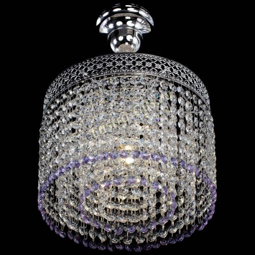 Люстра Венеция Капель №1 с подвесом Фиолетовая в Ижевске Гусь Хрустальный
