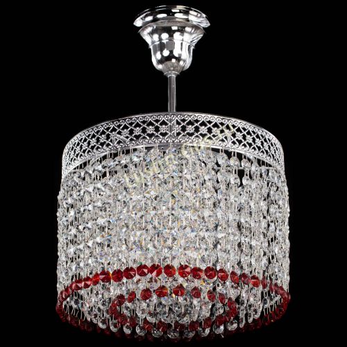 Люстра Венеция Капель №1 с подвесом Красная в Ижевске Гусь Хрустальный