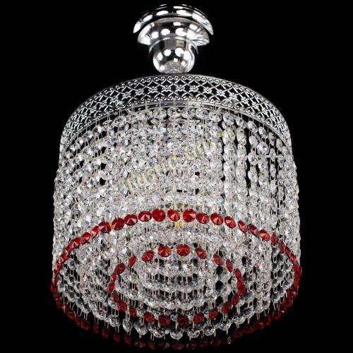 Люстра Венеция Капель №1 с подвесом Красная в Ижевске Гусь Хрустальный
