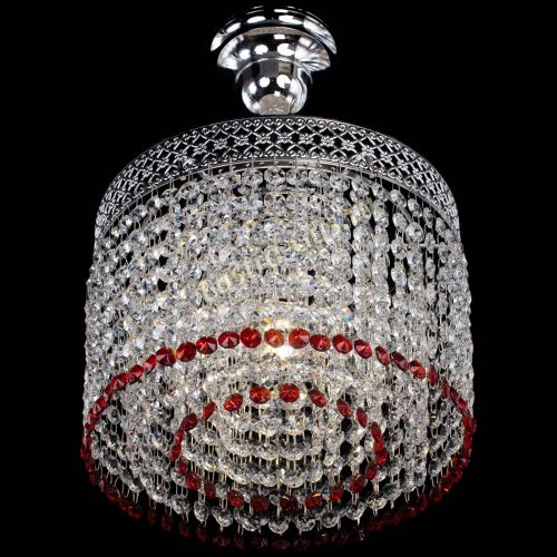 Люстра Венеция Капель №1 с подвесом Красная в Ижевске Гусь Хрустальный