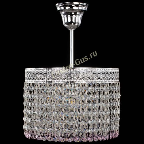 Люстра Венеция Капель №1 с подвесом Розовая в Ижевске Гусь Хрустальный