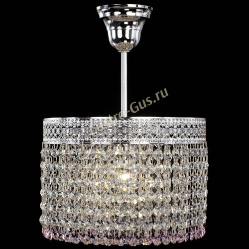 Люстра Венеция Капель №1 с подвесом Розовая в Ижевске Гусь Хрустальный