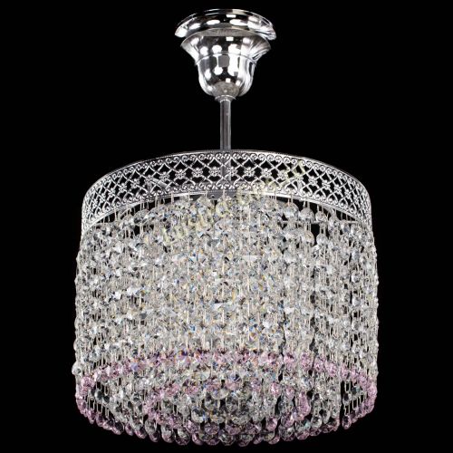 Люстра Венеция Капель №1 с подвесом Розовая в Ижевске Гусь Хрустальный
