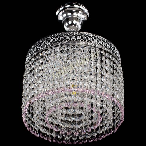 Люстра Венеция Капель №1 с подвесом Розовая в Ижевске Гусь Хрустальный