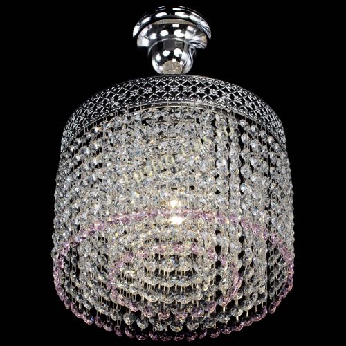 Люстра Венеция Капель №1 с подвесом Розовая в Ижевске Гусь Хрустальный