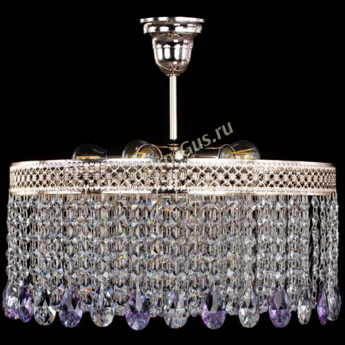 Люстра Венеция Капель журавлик фиолетовая в Ижевске Гусь Хрустальный