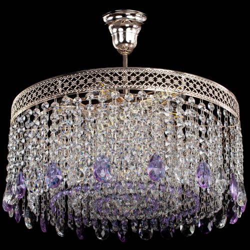 Люстра Венеция Капель журавлик фиолетовая в Ижевске Гусь Хрустальный