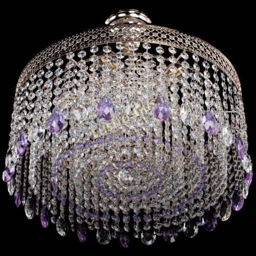 Люстра Венеция Капель журавлик фиолетовая в Ижевске Гусь Хрустальный