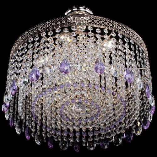 Люстра Венеция Капель журавлик фиолетовая в Ижевске Гусь Хрустальный