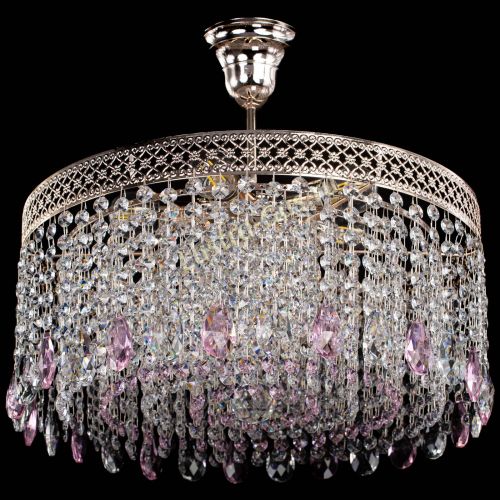 Люстра Венеция Капель журавлик розовая в Ижевске Гусь Хрустальный