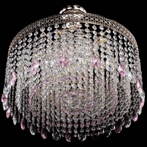 Люстра Венеция Капель журавлик розовая в Ижевске Гусь Хрустальный