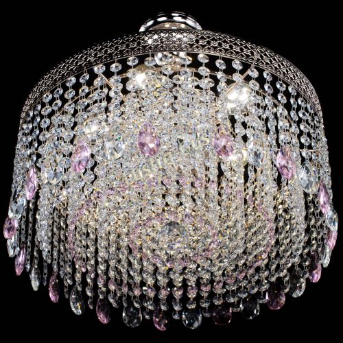 Люстра Венеция Капель журавлик розовая в Ижевске Гусь Хрустальный