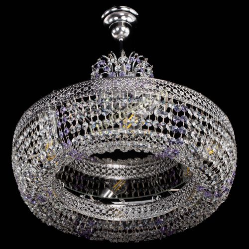 Люстра Венеция Кольцо с подвесом Фиолетовая в Ижевске Гусь Хрустальный