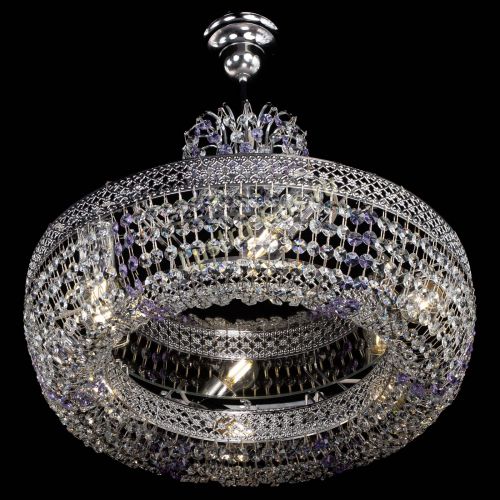 Люстра Венеция Кольцо с подвесом Фиолетовая в Ижевске Гусь Хрустальный