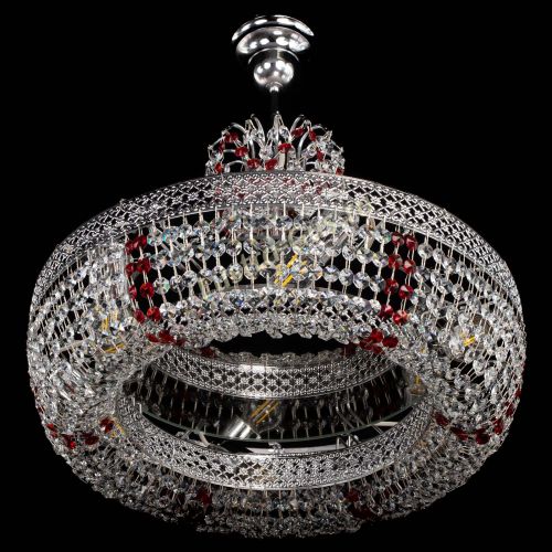 Люстра Венеция Кольцо с подвесом Красная в Ижевске Гусь Хрустальный