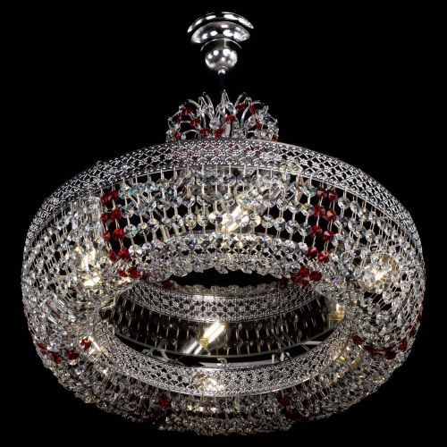 Люстра Венеция Кольцо с подвесом Красная в Ижевске Гусь Хрустальный