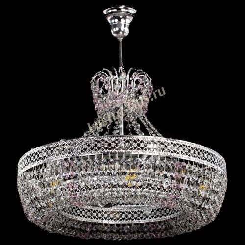 Люстра Венеция Кольцо с подвесом Розовая в Ижевске Гусь Хрустальный