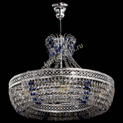 Люстра Венеция Кольцо с подвесом Синяя в Ижевске Гусь Хрустальный