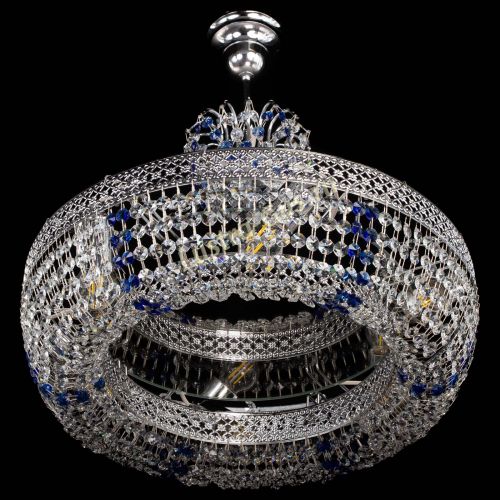 Люстра Венеция Кольцо с подвесом Синяя в Ижевске Гусь Хрустальный