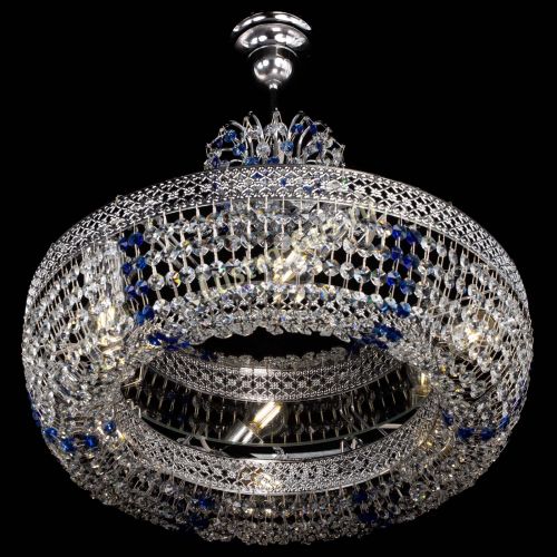 Люстра Венеция Кольцо с подвесом Синяя в Ижевске Гусь Хрустальный